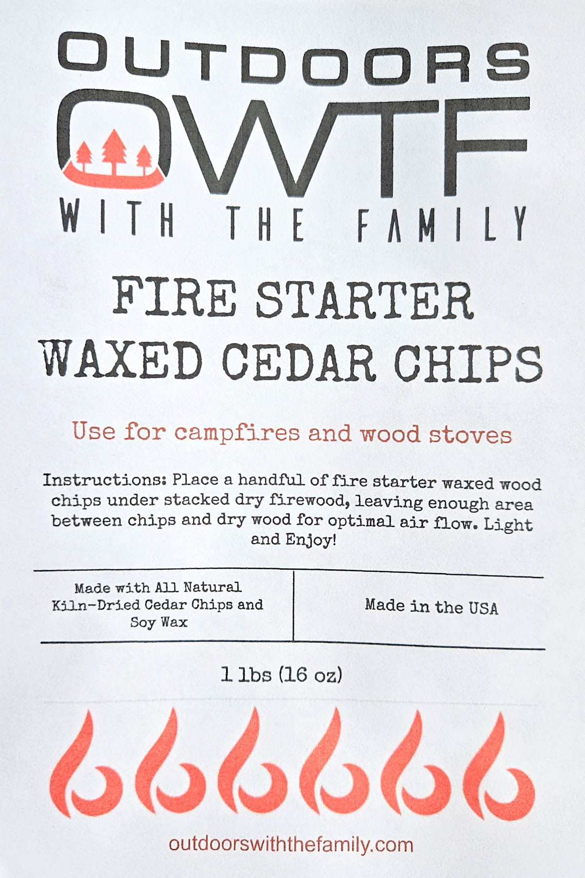 Fire Starter Waxed Wood Chips - 1lb Bag